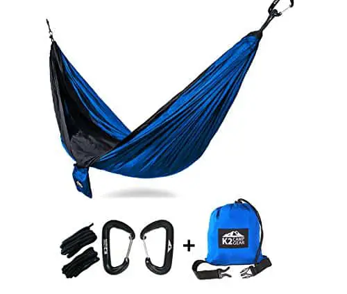 210T Nylon Hanging Hammocks for Backpacking Bessport Inflatable Camping Hammock with 2 Tree Straps Travel Patio Backyard Hiking Beach Double & Single Portable Hammock 