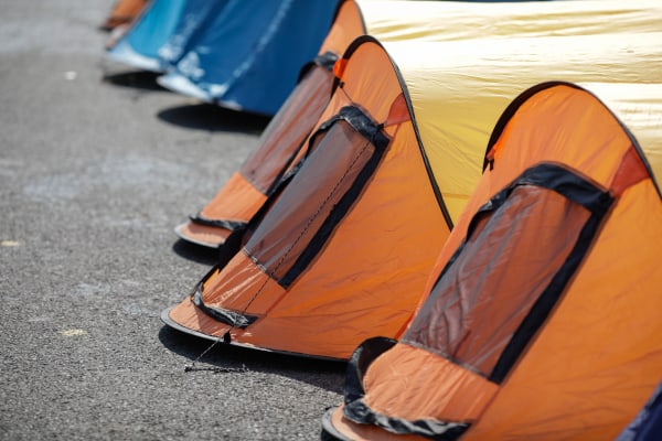 Camping Tent on Concrete